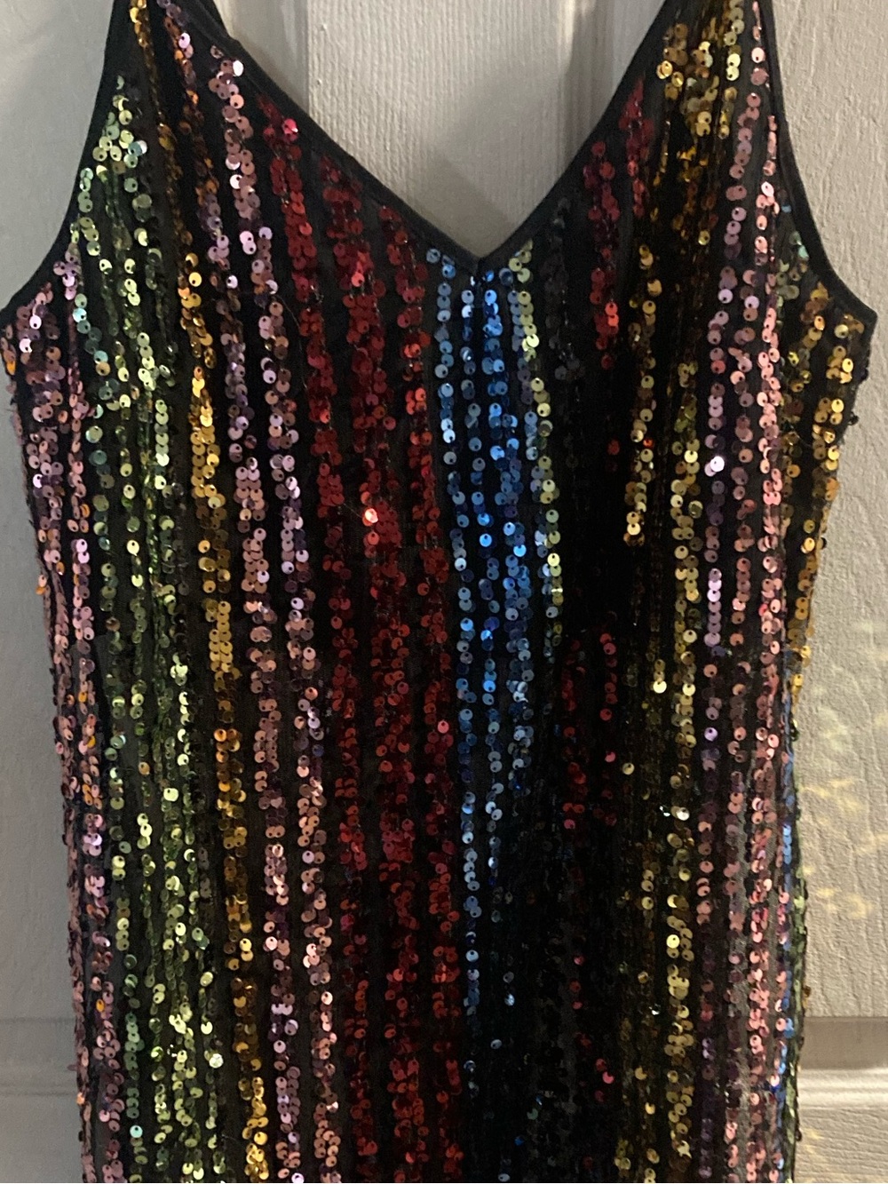 SHEIN Black Sequin Dress with Multicolor Shine